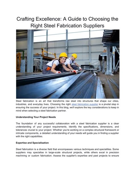 Selecting the Right Metal Fabrication Vendor/Supplier